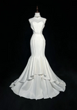 Vintage Wedding Dress 1950s 1940s Mermaid Sweetheart Satin White Long Wedding Dresses Bridal Gowns Brides Gown HZ1214
