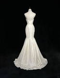 Vintage Wedding Dress 1950s 1940s Mermaid Sweetheart Satin White Long Wedding Dresses Bridal Gowns Brides Gown HZ1214