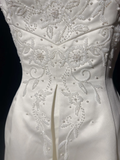 Retro Wedding Dress 1950s 1940s Ball Gown Strapless Satin Lace White Long Wedding Dresses Bridal Gowns Brides Gown HZ1214