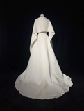 Retro Wedding Dress 1950s 1940s Ball Gown Strapless Satin Lace White Long Wedding Dresses Bridal Gowns Brides Gown HZ1214