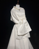 Retro Wedding Dress 1950s 1940s Ball Gown Strapless Satin Lace White Long Wedding Dresses Bridal Gowns Brides Gown HZ1214