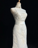 Vintage Wedding Dress 1970s Mermaid Spaghetti Straps Lace Long Wedding Dresses Bridal Gowns Elegant Brides Gown HZ1214