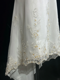 Vintage Wedding Dress 1970s High Low Strapless Lace White Long Wedding Dresses Bridal Gowns Elegant Brides Gown HZ1214