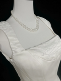 Vintage Wedding Dress 1970s Mermaid Square Neck Satin White Long Wedding Dresses Bridal Gowns Elegant Brides Gown HZ1214