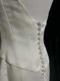 Vintage Wedding Dress 1970s Mermaid Square Neck Satin White Long Wedding Dresses Bridal Gowns Elegant Brides Gown HZ1214