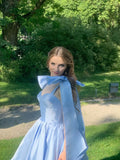 Fancy Short Hoco Dresses Ball Gown Spaghetti Straps Blue Mini Formal 8th Grade Homecoming Dresses Summer Middle School Homecoming Outfits HZ1214