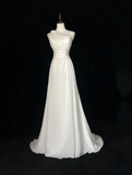 Retro Wedding Dress 1950s 1940s A Line One Shoulder Chiffon White Long Wedding Dresses Bridal Gowns Brides Gown HZ1214