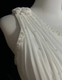 Retro Wedding Dress 1950s 1940s A Line One Shoulder Chiffon White Long Wedding Dresses Bridal Gowns Brides Gown HZ1214