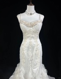 Retro Wedding Dress 1950s 1940s Mermaid Spaghetti Straps Tulle Long Wedding Dresses Bridal Gowns Elegant Brides Gown HZ1214