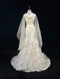 Retro Wedding Dress 1950s 1940s Mermaid Spaghetti Straps Tulle Long Wedding Dresses Bridal Gowns Elegant Brides Gown HZ1214