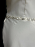 Vintage Wedding Dress 1970s A Line Scoop Neck Satin White Long Wedding Dresses Bridal Gowns Elegant Brides Gown HZ1214
