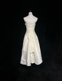 Vintage Wedding Dress 1970s High Low Strapless Lace Ivory Wedding Dresses Bridal Gowns Elegant Brides Gown HZ1214