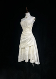 Vintage Wedding Dress 1970s High Low Strapless Lace Ivory Wedding Dresses Bridal Gowns Elegant Brides Gown HZ1214