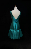 Cute Ball Gown V Neck Satin Short Mini Formal 8th Grade Homecoming Dresses Summer Middle School Hoco Dress Homecoming Outfits HZ1214