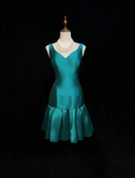 Cute Ball Gown V Neck Satin Short Mini Formal 8th Grade Homecoming Dresses Summer Middle School Hoco Dress Homecoming Outfits HZ1214
