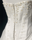 Vintage Wedding Dress 1970s Ball Gown Strapless Ivory Satin Wedding Dresses Bridal Gowns Elegant Brides Gown HZ1214