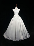 Vintage Wedding Dress 1970s Ball Gown Off The Shoulder Satin White Long Wedding Dresses Bridal Gowns Elegant Brides Gown HZ1214