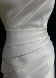 Retro Wedding Dress 1950s 1940s A Line One Shoulder Satin White Long Wedding Dresses Bridal Gowns Brides Gown HZ1214