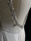 Retro Wedding Dress 1950s 1940s A Line Spaghetti Straps Chiffon White Long Wedding Dresses Bridal Gowns Brides Gown HZ1214