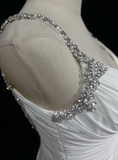 Retro Wedding Dress 1950s 1940s A Line Spaghetti Straps Chiffon White Long Wedding Dresses Bridal Gowns Brides Gown HZ1214