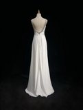 Retro Wedding Dress 1950s 1940s A Line Spaghetti Straps Chiffon White Long Wedding Dresses Bridal Gowns Brides Gown HZ1214