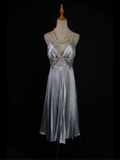 Cute A Line Spaghetti Straps Gray Satin Formal 8th Grade Homecoming Dresses Summer Middle School Hoco Dress Homecoming Outfits HZ1214
