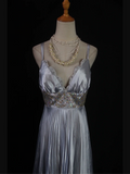 Cute A Line Spaghetti Straps Gray Satin Formal 8th Grade Homecoming Dresses Summer Middle School Hoco Dress Homecoming Outfits HZ1214