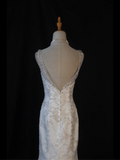 Vintage Wedding Dress 1970s Mermaid V Neck White Lace Long Wedding Dresses Bridal Gowns Elegant Brides Gown HZ1214