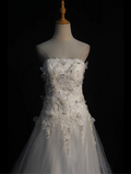 Vintage Wedding Dress 1970s Ball Gown Strapless White Tulle Wedding Dresses Bridal Gowns Elegant Brides Gown HZ1214