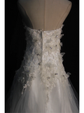 Vintage Wedding Dress 1970s Ball Gown Strapless White Tulle Wedding Dresses Bridal Gowns Elegant Brides Gown HZ1214