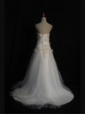 Vintage Wedding Dress 1970s Ball Gown Strapless White Tulle Wedding Dresses Bridal Gowns Elegant Brides Gown HZ1214