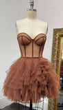 Fancy Short Hoco Dresses A line Sweetheart Tulle Mini Formal 8th Grade Homecoming Dresses Summer Middle School Homecoming Outfits HZ1214