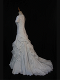 Vintage Wedding Dress 1970s Mermaid Sweetheart White Satin Long Wedding Dresses Bridal Gowns Elegant Brides Gown HZ1214