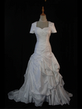 Vintage Wedding Dress 1970s Mermaid Sweetheart White Satin Long Wedding Dresses Bridal Gowns Elegant Brides Gown HZ1214