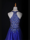 Cute A Line Spaghetti Straps Royal Blue Tulle Formal 8th Grade Homecoming Dresses Summer Middle School Hoco Dress Homecoming Outfits HZ1214