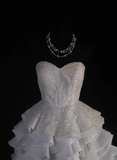 Cute Ball Gown Sweetheart White Satin Formal 8th Grade Homecoming Dresses Summer Middle School Hoco Dress Homecoming Outfits HZ1214