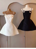 Cute A Line Spaghetti Straps Satin Formal 8th Grade Homecoming Dresses Summer Middle School Hoco Dress Homecoming Outfits HZ1214