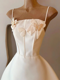 Cute A Line Spaghetti Straps Satin Formal 8th Grade Homecoming Dresses Summer Middle School Hoco Dress Homecoming Outfits HZ1214