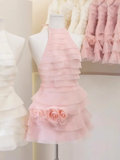 Cute A line High Neck Pink Tulle Mini Short Formal 8th Grade Homecoming Dresses Summer Middle School Hoco Dress Homecoming Outfits 25 Birthday Dress HZ1214