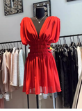 Cute A line V Neck Red Chiffon Mini Short Formal 8th Grade Homecoming Dresses Summer Middle School Hoco Dress Homecoming Outfits 25 Birthday Dress HZ1214