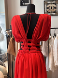 Cute A line V Neck Red Chiffon Mini Short Formal 8th Grade Homecoming Dresses Summer Middle School Hoco Dress Homecoming Outfits 25 Birthday Dress HZ1214