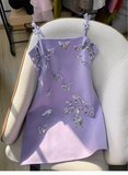 Cute A line Spaghetti Straps Lilac Mini Short Formal 8th Grade Homecoming Dresses Summer Middle School Hoco Dress Homecoming Outfits HZ1214