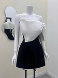 Cute A line Strapless Black Satin Mini Short Formal 8th Grade Homecoming Dresses Summer Middle School Hoco Dress Homecoming Outfits Birthday Dress HZ1214