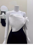 Cute A line Strapless Black Satin Mini Short Formal 8th Grade Homecoming Dresses Summer Middle School Hoco Dress Homecoming Outfits Birthday Dress HZ1214