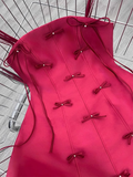 Pretty A line Spaghetti Straps Hot Pink Satin Short Formal 8th Grade Homecoming Dresses Summer Middle School Hoco Dress Homecoming Outfits HZ1214