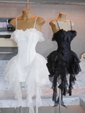 Cute A line Spaghetti Straps White Mini Short Formal 8th Grade Homecoming Dresses Summer Middle School Hoco Dress Homecoming Outfits HZ1214