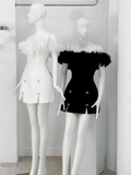 Cute A line Off The Shoulder White Mini Short Formal 8th Grade Homecoming Dresses Summer Middle School Hoco Dress Homecoming Outfits HZ1214