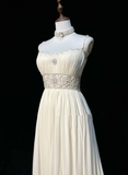 Vintage Bridal Gown 1960s A line Spaghetti Straps White Chiffon Long White Wedding Dresses Elegant Bridal Gowns HZ1214