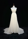 Vintage Bridal Gown 1960s A line Spaghetti Straps White Chiffon Long White Wedding Dresses Elegant Bridal Gowns HZ1214