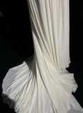 Vintage Bridal Gown 1960s A line Spaghetti Straps White Chiffon Long White Wedding Dresses Elegant Bridal Gowns HZ1214
